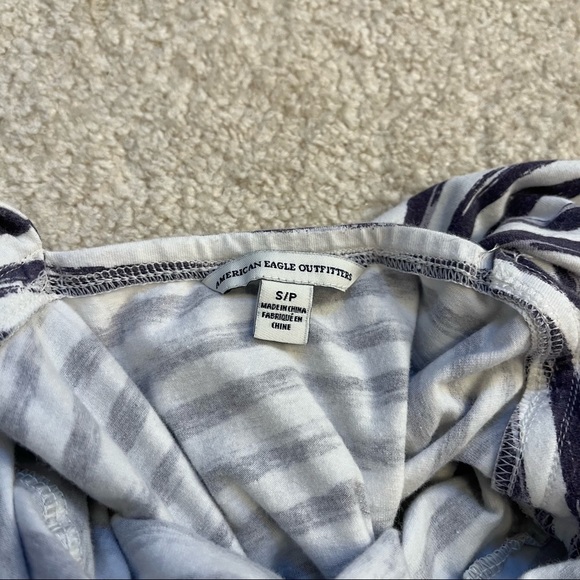 American Eagle Outfitters Striped Criss Cross Cutout Dress Womens S Stretch - Picture 3 of 8